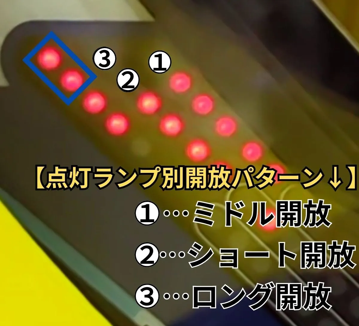 沖海6甘 非ジンベェタイム中 点灯ランプ別開放パターン